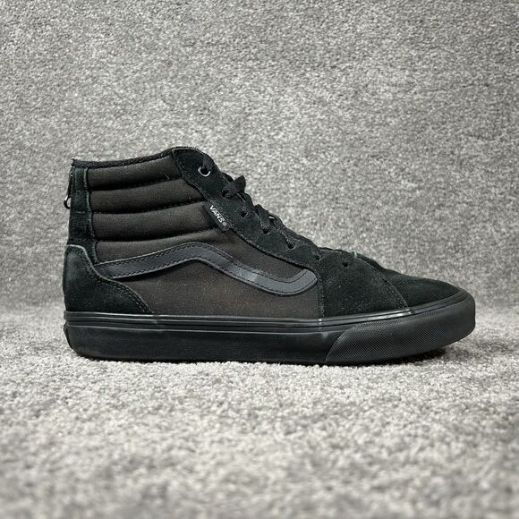 Vans Filmore Hi Youth Size 7 Black High Top Suede Canvas Skate Shoes Used - Picture 1 of 10